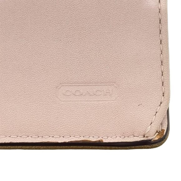 Auth COACH - Gray Beige Khaki Chemical Fiber Patent Leather Long Wallet - Picture 6 of 6